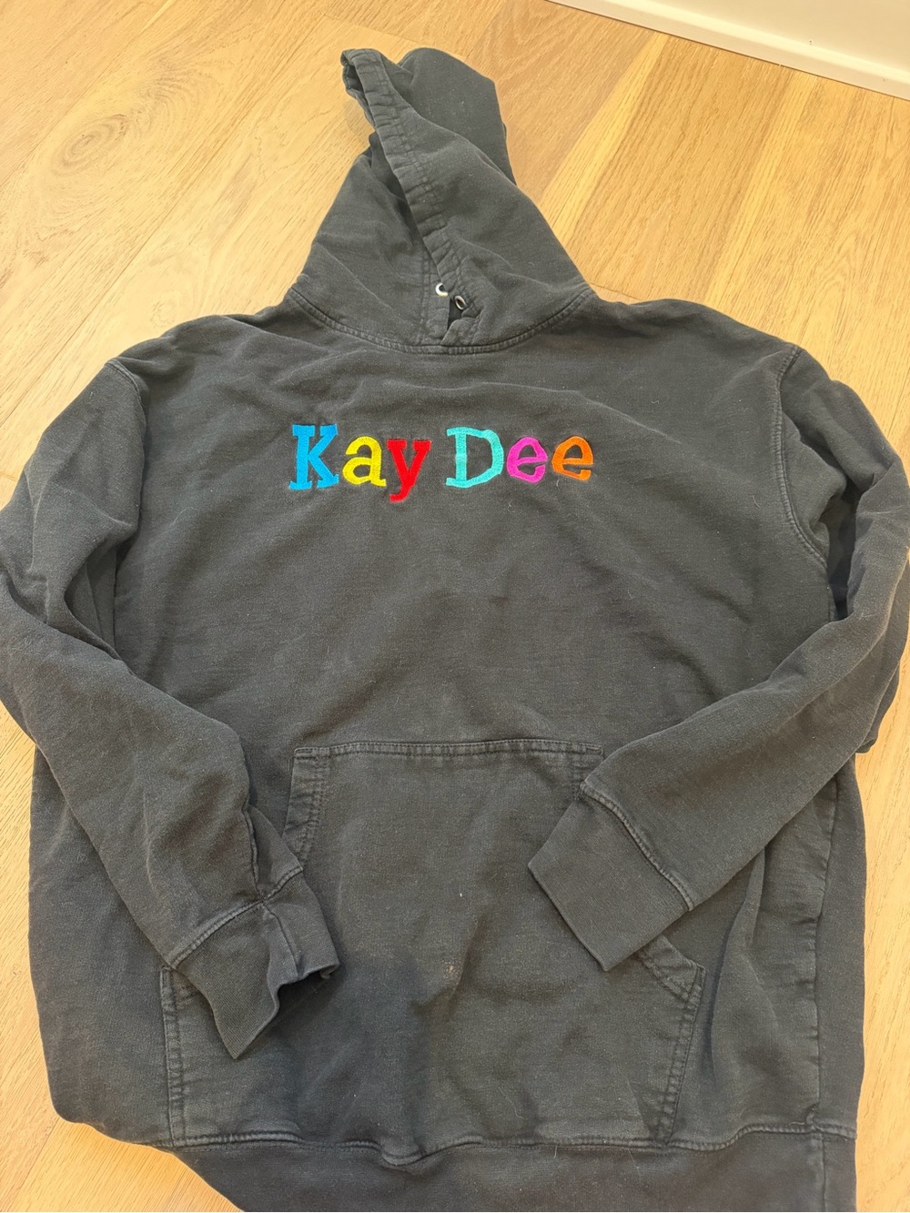 Kappa delta  Embroidered Black Hoodie with Multicolor Logo